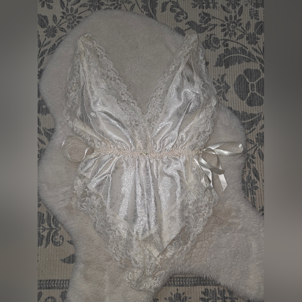Vintage Lily of France | 1970s 1980s Teddy romper playsuit high thigh Medium